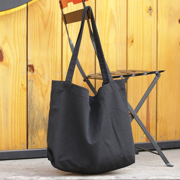 Large Size Canvas Handbag Simple Design Cotton Fabric